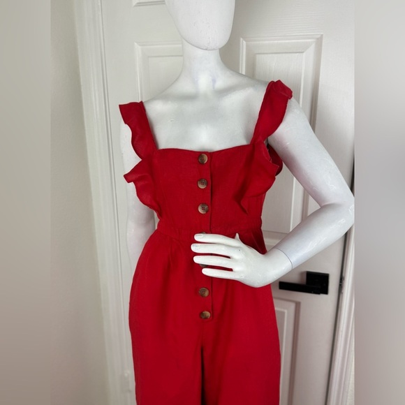 Red Carter Vibrant Red Jumpsuit with Wide-Leg Design Size XS. A48 - Picture 3 of 16